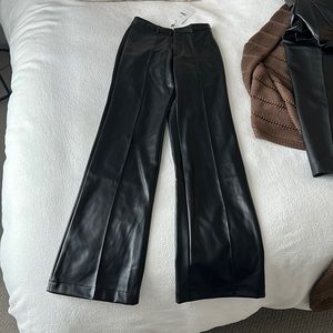 Because of Alice Wide Leg Leather Trouser